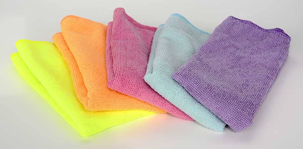 Color-coded microfiber cloths to prevent common cleaning mistakes