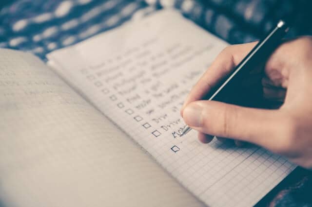 Daily cleaning checklist left out in a kitchen