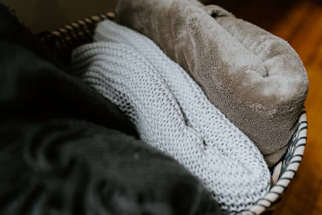 Folded blankets for clean home with pets